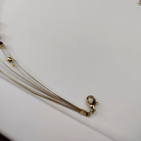 Vintage Amber Iridescent Necklace & Earring Set - Picture 5 of 16